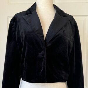 Lulu's Black Velvet Blazer